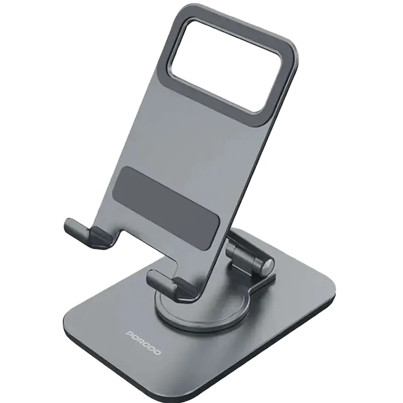 Porodo Adjustable Folding Aluminum Alloy with Silicone Pad and Carbon Steel Phone Holder Mascom International.webp
